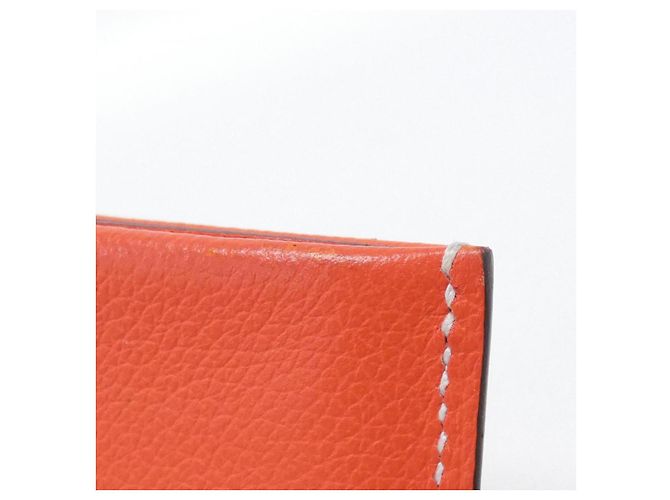 Hermès Ash Sellier Evercolor Card Case Orange - view 3