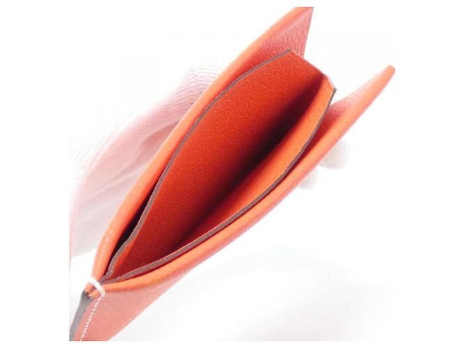 Hermès Ash Sellier Evercolor Card Case Orange - view 5