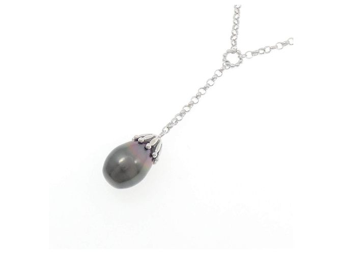 Collana Tasaki Black Pearl Au750 Nero - vista 3