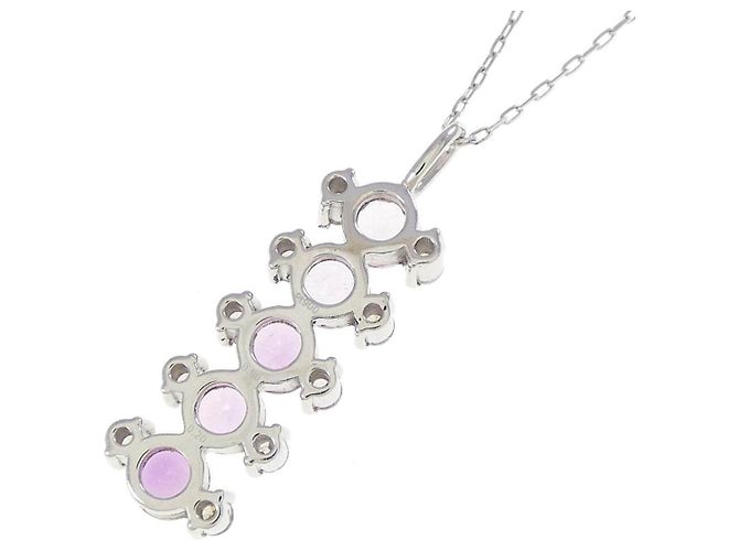 Autre Marque Platin-Saphir-Halskette Pt900 Silber - Ansicht 4