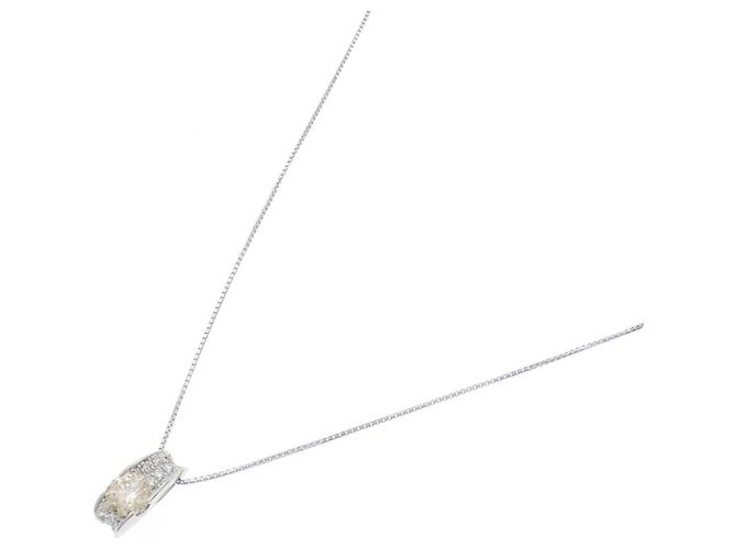 Autre Marque Colar de platina e diamantes Prata - vista 2