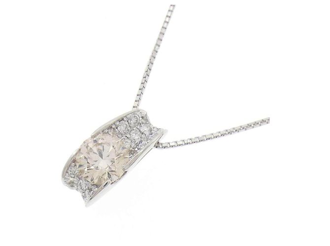 Autre Marque Colar de platina e diamantes Prata - vista 3