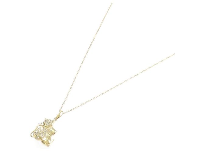 Autre Marque Au750 Katzen-Diamantcollier Golden - Ansicht 2