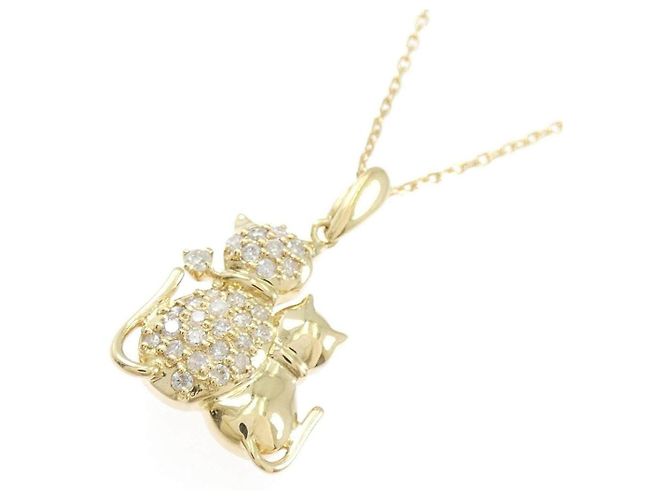 Autre Marque Au750 Katzen-Diamantcollier Golden - Ansicht 3