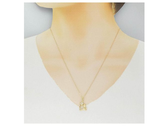 Autre Marque Au750 Katzen-Diamantcollier Golden - Ansicht 6