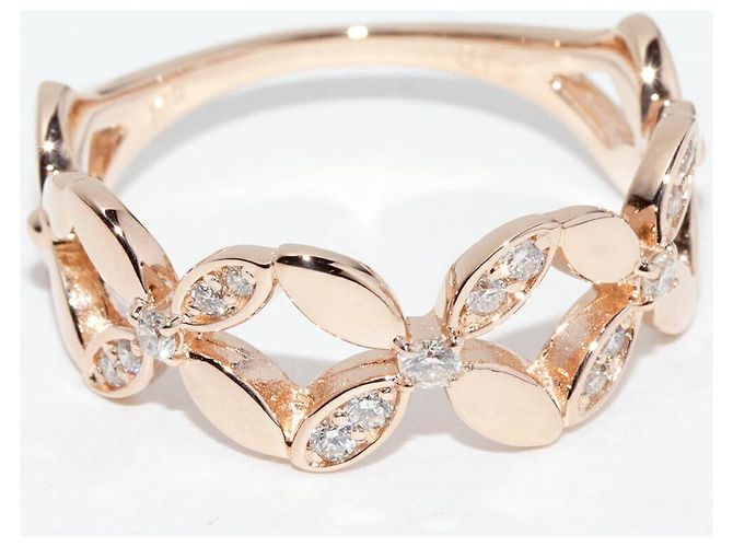 Autre Marque Anello Fiore di Diamanti Au750 Rosa - vista 5