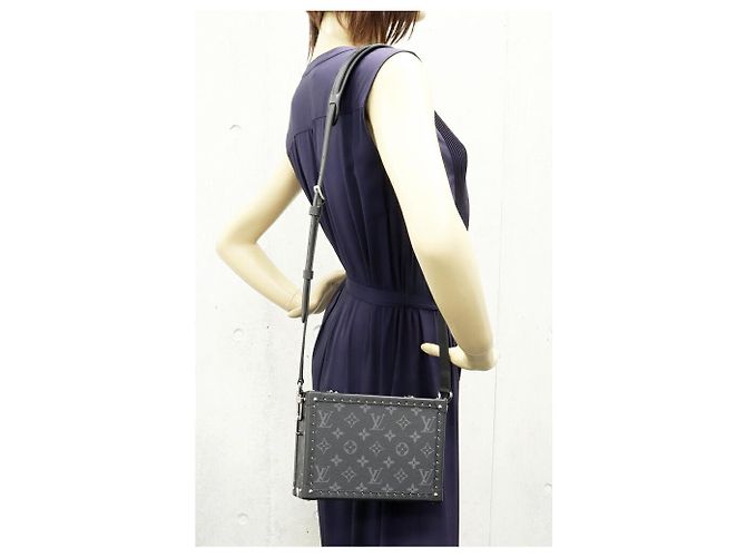 Louis Vuitton Monogram Eclipse 2-Wege Schulter-Clutch-Tasche Schwarz - Ansicht 2
