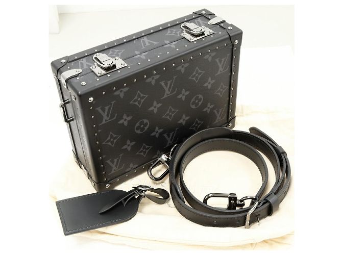 Louis Vuitton Monogram Eclipse 2-Wege Schulter-Clutch-Tasche Schwarz - Ansicht 3