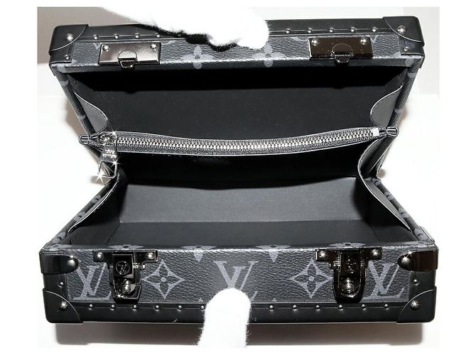 Louis Vuitton Monogram Eclipse 2-Wege Schulter-Clutch-Tasche Schwarz - Ansicht 4