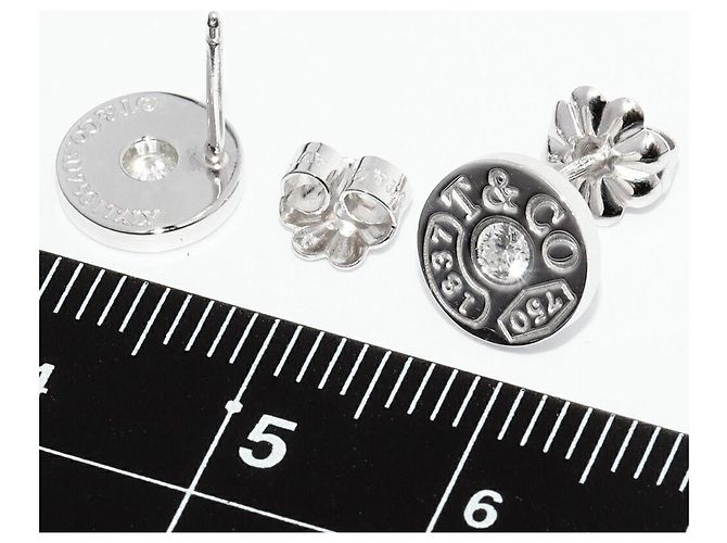 Tiffany & Co. 1837 K18WG Diamond Ohrringe Silber - Ansicht 3