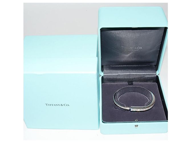 Tiffany & Co Bracciale Tiffany Lock Au750 Diamanti Taglia XL Argento - vista 3