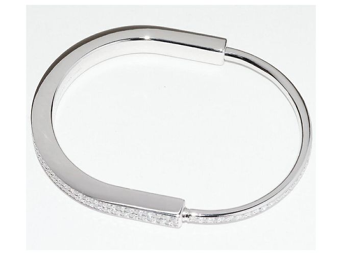 Tiffany & Co Bracciale Tiffany Lock Au750 Diamanti Taglia XL Argento - vista 4