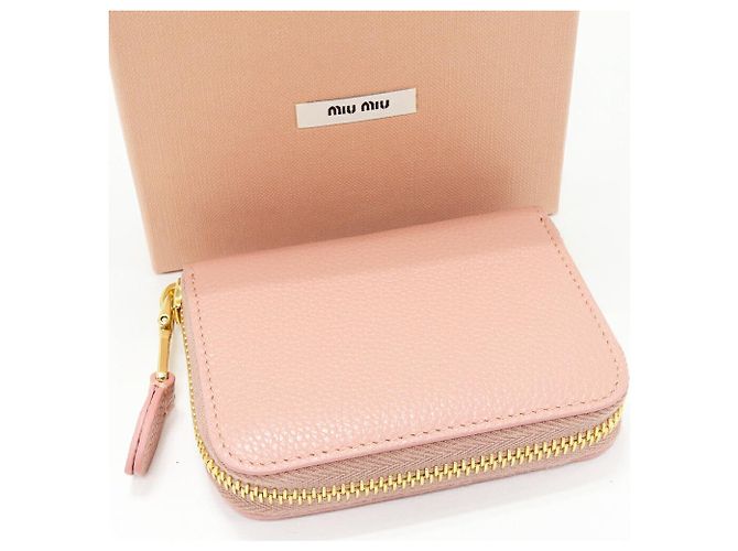 Miu Miu 5MM268 Monedero de piel granulada Rosa - vista 2