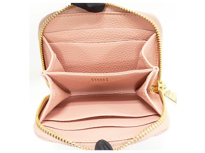 Miu Miu 5MM268 Monedero de piel granulada Rosa - vista 3