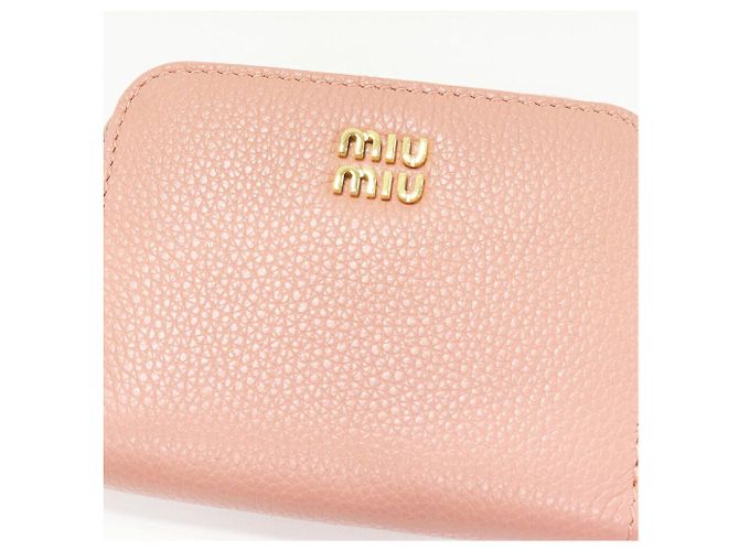 Miu Miu 5MM268 Monedero de piel granulada Rosa - vista 4