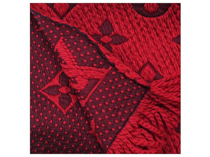 Louis Vuitton Echarpe Logomania Wool Silk Scarf Roja - vista 6