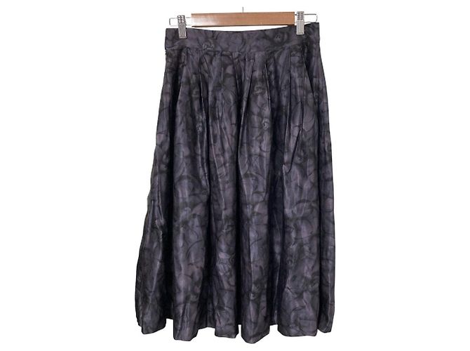 Autre Marque Falda fruncida con estampado floral INGEBORG Púrpura - vista 2