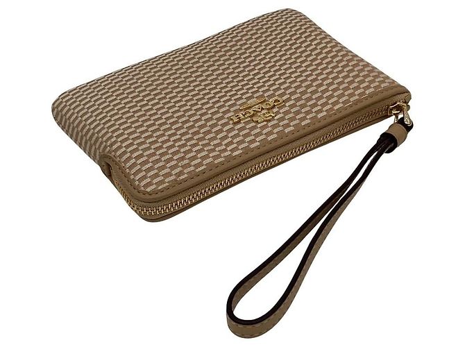 Pochette poignet Coach Corner Zip Beige - vue 4