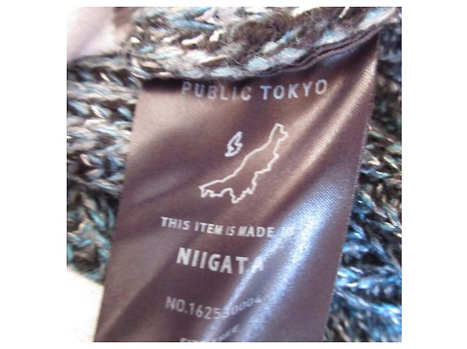 Autre Marque Jersey de punto con flecos PUBLIC TOKYO Azul Azul oscuro - vista 7