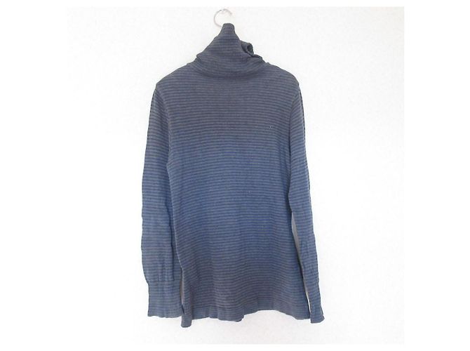 Autre Marque Jersey de punto de cuello alto 45R Border Azul - vista 2