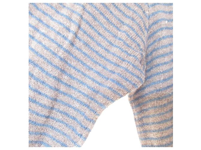 Autre Marque Jersey de punto de cuello alto 45R Border Azul - vista 4