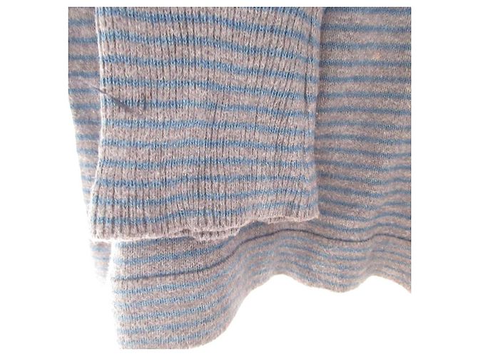 Autre Marque Jersey de punto de cuello alto 45R Border Azul - vista 5