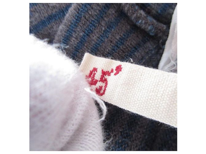 Autre Marque Jersey de punto de cuello alto 45R Border Azul - vista 6