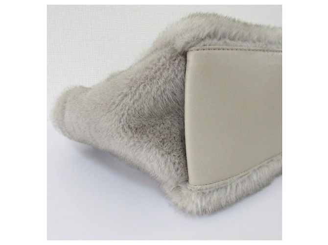 Autre Marque green label relaxing Bolso Tote de Pelo Sintético con Asas de Bambú 2way Castaño - vista 5