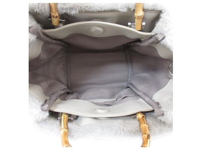 Autre Marque green label relaxing Bolso Tote de Pelo Sintético con Asas de Bambú 2way Castaño - vista 7