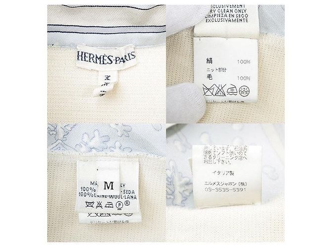 Hermès Pullover in seta e lana Hermes NEIGE D'ANTAN Blu - vista 10