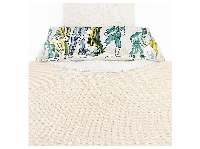 Hermès Pullover in seta e lana Hermes NEIGE D'ANTAN Blu - vista 13