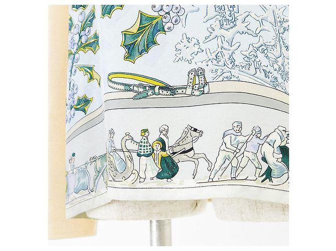 Hermès Pullover in seta e lana Hermes NEIGE D'ANTAN Blu - vista 4