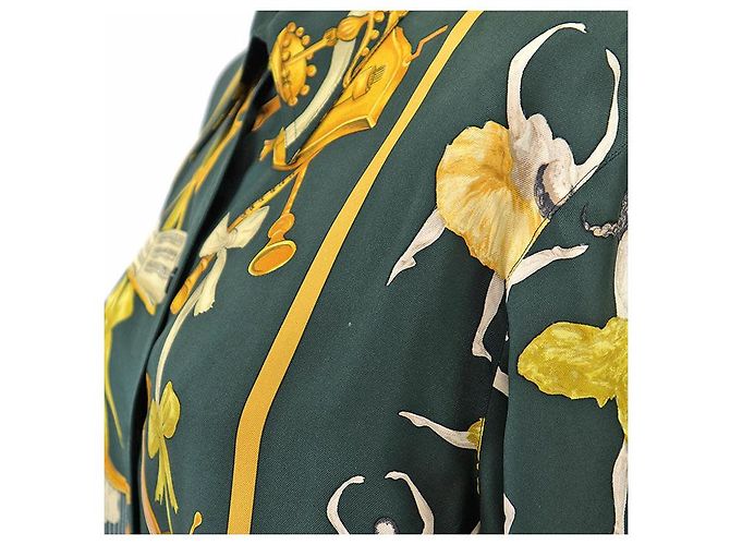 Hermès Hermes La Danse Ballerina Silk Shirt38 Green Yellow - view 3
