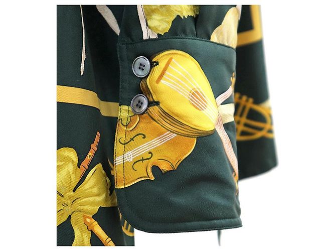 Hermès Hermes La Danse Ballerina Silk Shirt38 Green Yellow - view 6