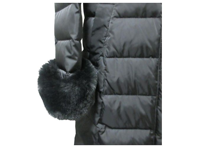 Autre Marque Abrigo largo de plumón y tafetán con piel TO BE CHIC Negro - vista 5