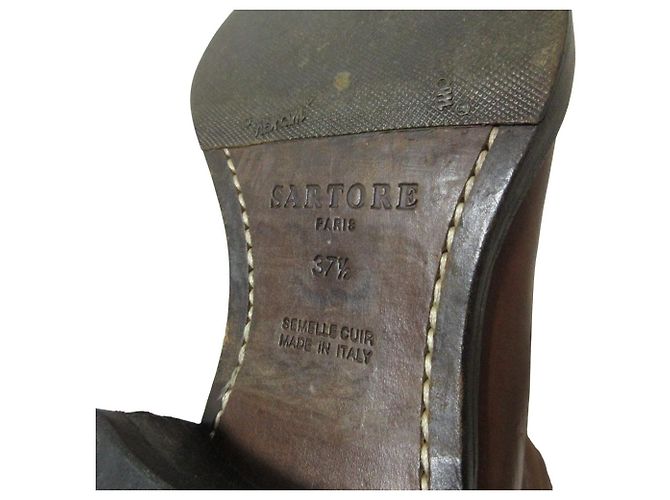 Autre Marque Botas largas de cuero Sartore Castaño - vista 16