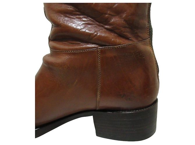 Autre Marque Botas largas de cuero Sartore Castaño - vista 7