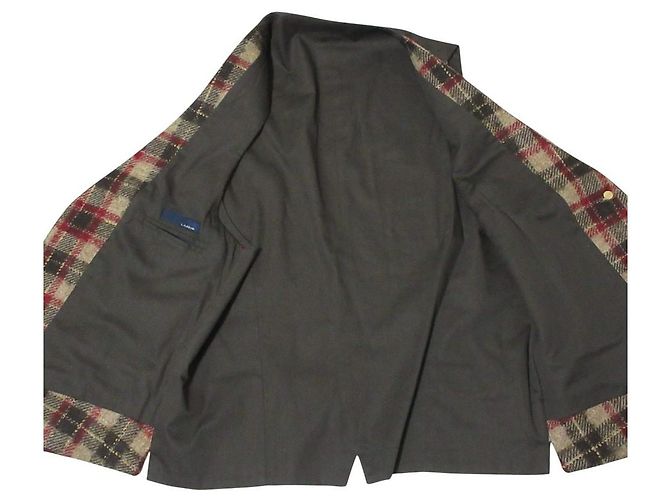 Autre Marque Casaco ajustado 2way Lardini em lã e mohair com padrão xadrez Marrom Bege Bordeaux - vista 11
