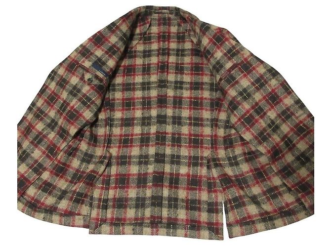 Autre Marque Casaco ajustado 2way Lardini em lã e mohair com padrão xadrez Marrom Bege Bordeaux - vista 7