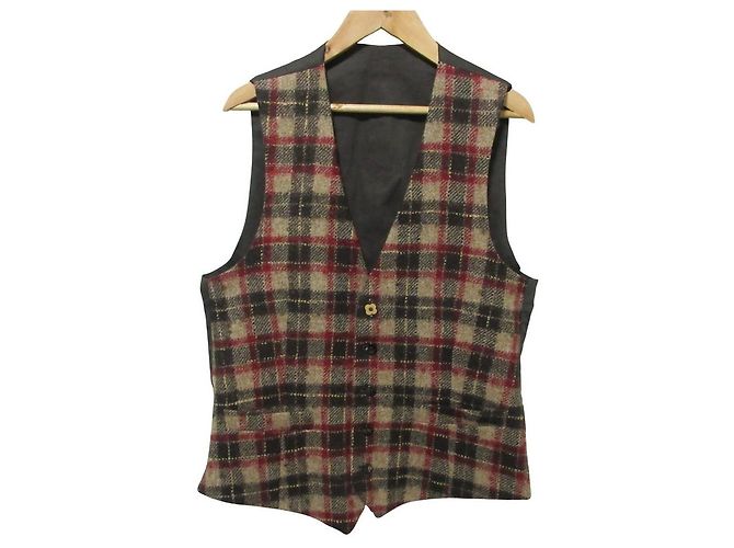 Autre Marque Casaco ajustado 2way Lardini em lã e mohair com padrão xadrez Marrom Bege Bordeaux - vista 8
