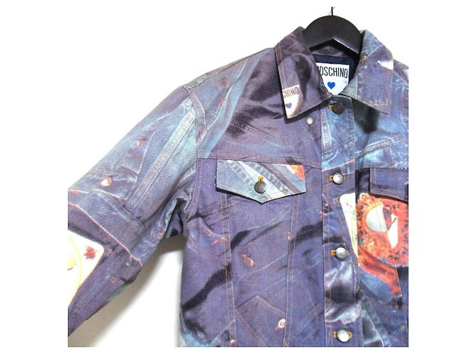 Giacca in denim di cotone Moschino Jeans Blu - vista 3