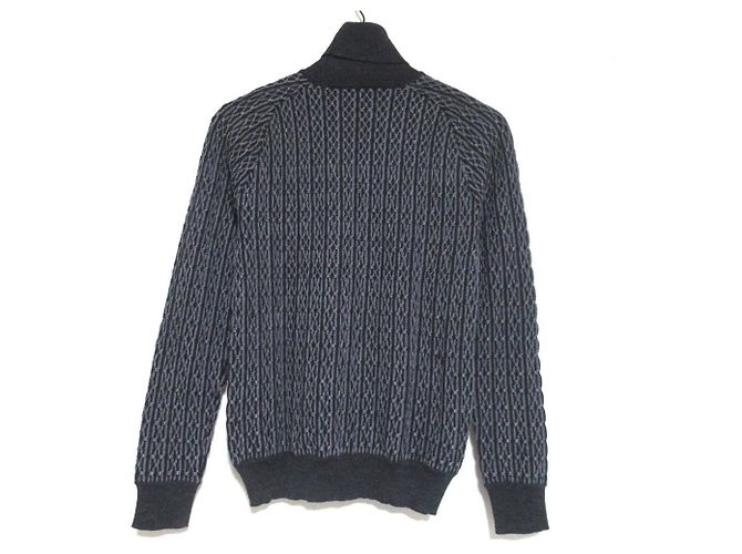 Yves Saint Laurent Gemusterter Strickpullover mit Rollkragen Braun - Ansicht 2