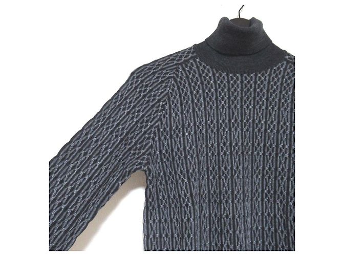 Yves Saint Laurent Gemusterter Strickpullover mit Rollkragen Braun - Ansicht 3