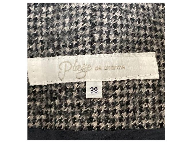 Autre Marque Falda de lana de pata de gallo Plage Castaño - vista 4