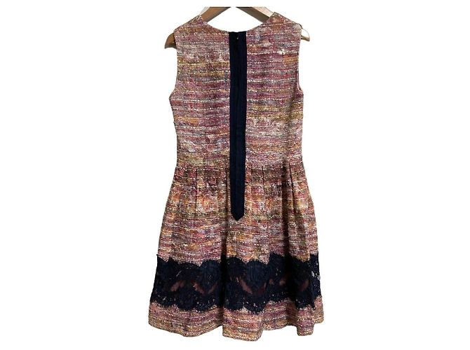 Autre Marque Vestido de Tweed Leur Logette Rosa - vista 2