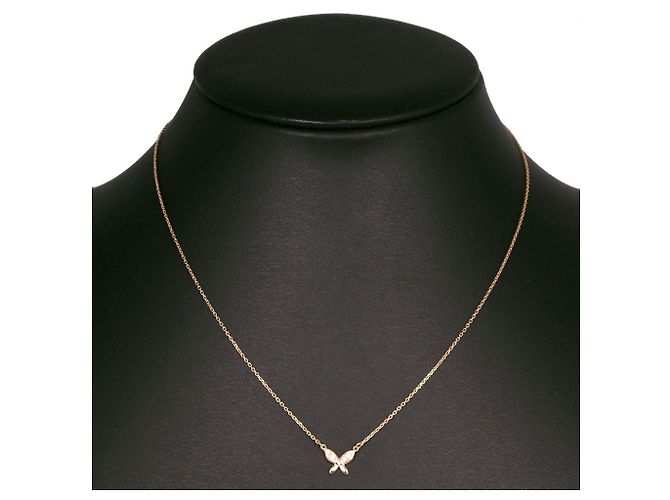 Autre Marque Collana agete Butterfly K10 Yellow Gold Diamond D'oro - vista 2