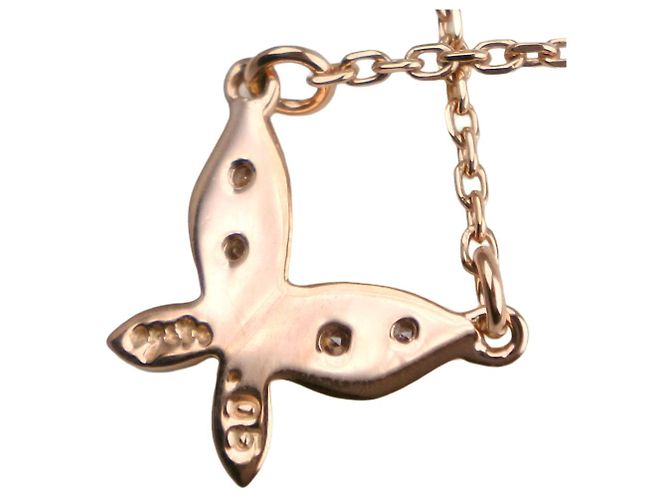 Autre Marque Collana agete Butterfly K10 Yellow Gold Diamond D'oro - vista 3