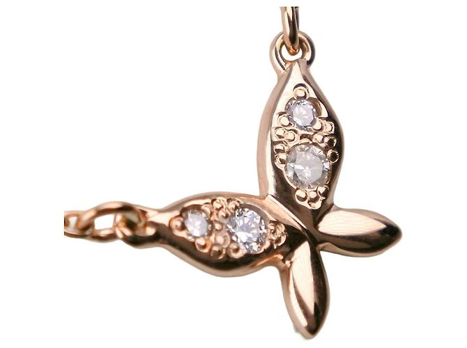Autre Marque Collana agete Butterfly K10 Yellow Gold Diamond D'oro - vista 5