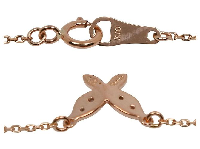 Autre Marque Collana agete Butterfly K10 Yellow Gold Diamond D'oro - vista 8