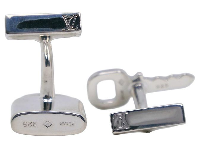 Louis Vuitton Boutons de Manchette Cadenas et Clé Silver 925 Cufflinks Argento - vista 4